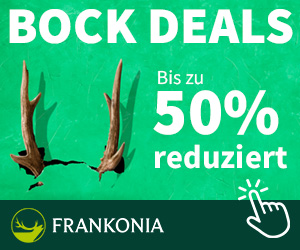 Frankonia - 50% Rabatt auf Waffen, Optik und Munition mit den Frankonia Bock Deals!